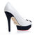 White leather Black Suede Cut-out Bow Tie Platform Pump