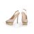 Light Pink Lamb Leather Gold Platform Slingback Pump