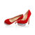 Red Suede Leather Stave Platform Pump