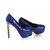 Quilting Blue Leather Platform Pump