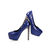 Quilting Blue Leather Platform Pump