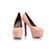 Quilting Pink Leather Platform Pump