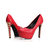 Quilting red Leather Platform Pump