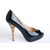 Black Patent Leather Peep Toe Platform Pump