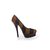 Coffee Stripe Fabric Platform Pump