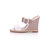 White & Beige Patent Leather Wedge Pump Slipper