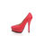 Lizard pattern red leather platform pump