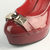 Red Patent Leather Platform Pump with Metal Logo