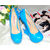 Vivid Blue Leather Wedge Pump With Back Heel Stud