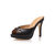 Black leather pump slipper