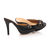 Black leather pump slipper