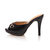 Black leather pump slipper