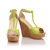 Olive Leather T-shape Platform Pump Sandal