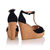 Black Suede Leather T-shape Platform Pump Sandal