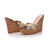 Beige Snake Skin Leather Leather Wedge Pump Slipper