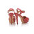 Red Suede Snake Skin Leather Peep Toe Platform Pump Sandal