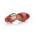 Red Suede Snake Skin Leather Peep Toe Platform Pump Sandal