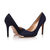 Suede leather metal point head pump