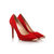 Red suede leather metal point head pump