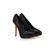 Lizard pattern black suede leather pump