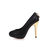 Lizard pattern black suede leather pump