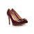 Claret leather logo plate pump