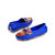 Blue Leather With Pattern Panel Loafer