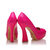 Fuchsia Patent Leather Peep Toe Pump