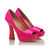 Fuchsia Patent Leather Peep Toe Pump