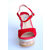 Red Suede Leather Platform Pump Sandal