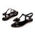 Black Patent Leather Flip Flops Flat Sandal