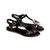 Black Patent Leather Flip Flops Flat Sandal