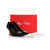 Black Satin Pointed Pump with Diamond Square Logo