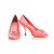 Pink Satin Pointed Pump with Diamond Square Logo