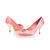 Pink Satin Pointed Pump with Diamond Square Logo