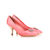 Pink Satin Pointed Pump with Diamond Square Logo