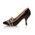 Black Patent Leather Buckle Strap Pump