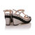 Rivet Silver Leather Platform Wedge Pump Sandal