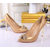 Golden leather point head pump