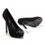 Black Suede Leather Ultra High Platform Pump