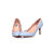 Light blue leather with rivet pump