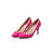 Fuchsia leather with rivet pump