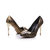 Metallic leather point head pump