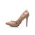 Beige leather point head pump