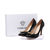 Snake pattern suede leather metal bow-tie pump