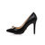 Snake pattern suede leather metal bow-tie pump