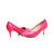 Fuchsia patent leather pointed head pump