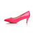 Fuchsia patent leather pointed head pump