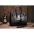 Croco pattern leather handle bag