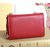 Red Leather Clutch with Metal Tassel